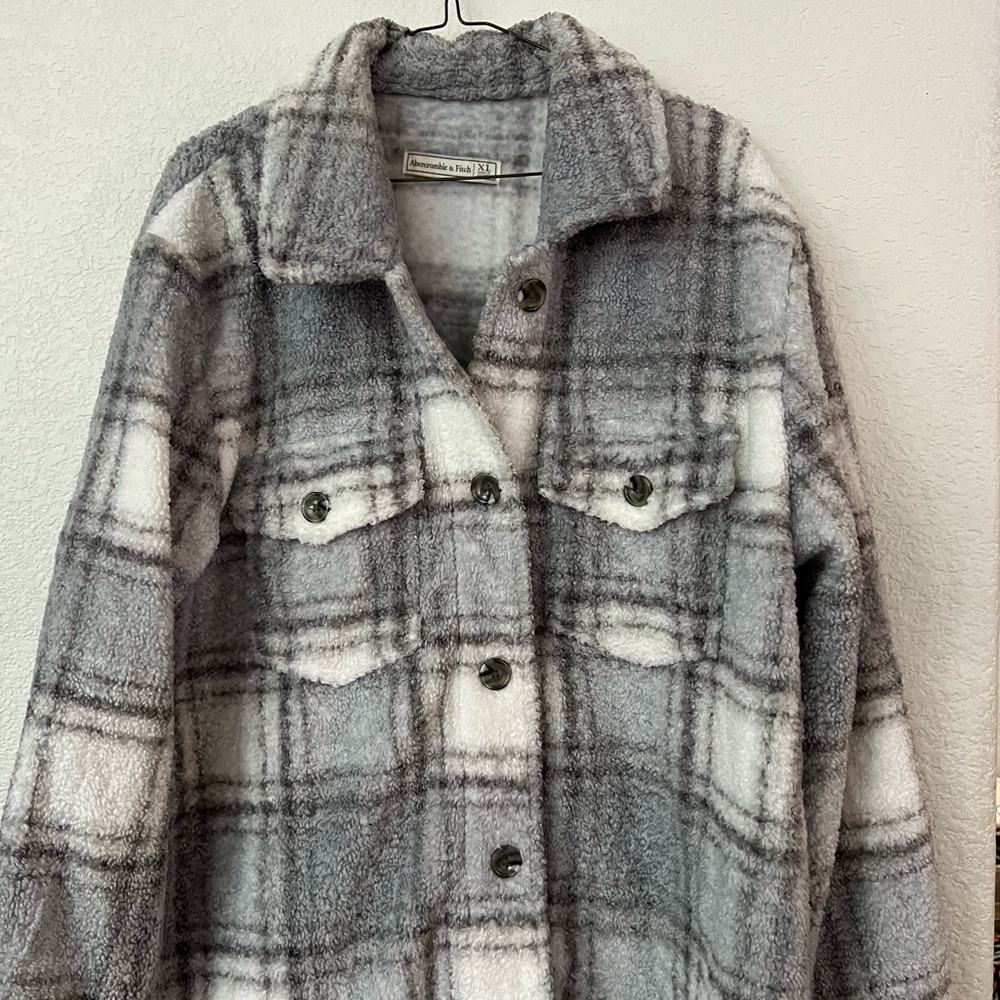 Abercrombie & Fitch Gray and White Jacket